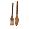 Carved Tiki Spoon & Fork Wooden Wall Decor Art Utensil Decoration Set